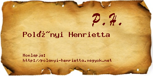 Polányi Henrietta névjegykártya